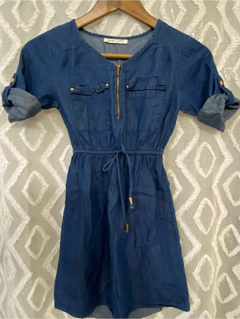 Speed Limit Denim-Style Shirt Dress For Girls